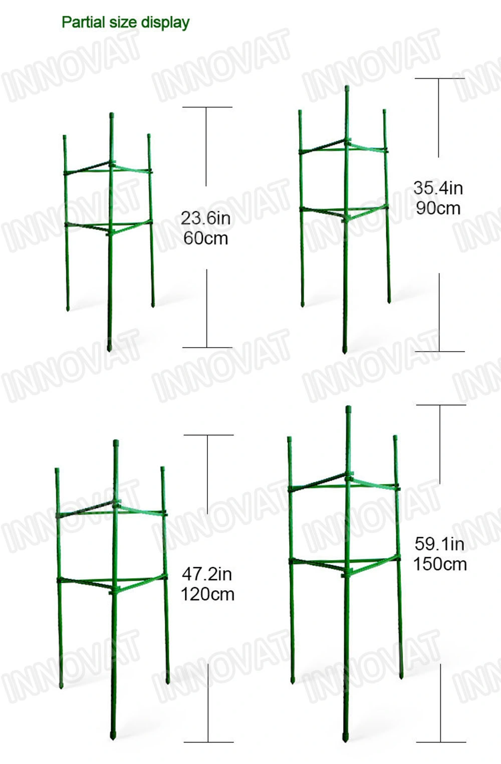 New Plastic Garden Stake Steel Foldable Plant Support Climbing Flowers Cages Assembled Garden Tomato Cages